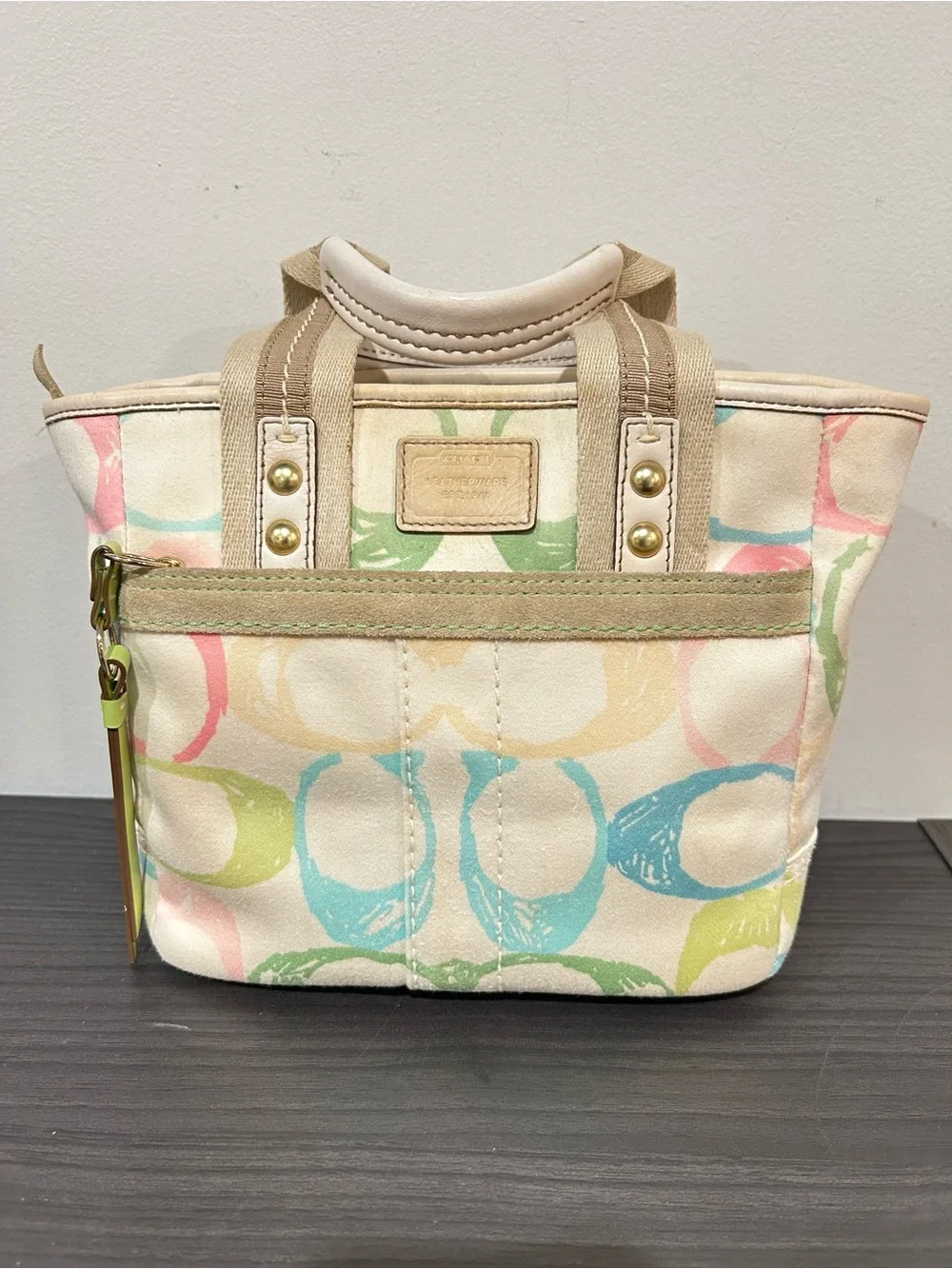 Coach Vintage Hampton Signature Scribble Mini Tote Bag GUC
